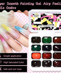 Patting Gel Palette With 12 Jelly Gel Colors Each Nail Art Kit including nail art example and opened palette