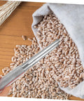 Person using Stainless Steel Grain Sampler With Rubber Handle Portable Fertilizer Probe For Accurate Wheat Seed And Soil Sampling Durable Farm And Laboratory Use on wheat