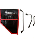 3 Piece 11mm Offset Brake Bleeder Wrench Set For Audi BMW VW Caliper with storage pouch, laid out side by side