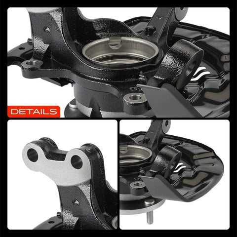 Direct Replacement Front Right Steering Knuckle And Wheel Bearing Hub Assembly for Toyota Highlander and Lexus Rx with detailed view of design.