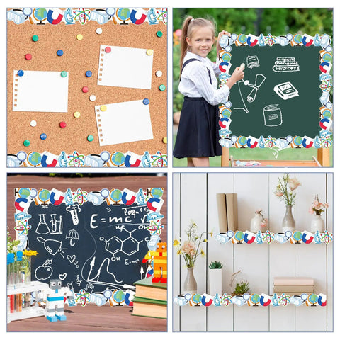 Lab Themed Bulletin Board Border 65.5 Feet Long 2.8 Inch High For Classroom Decor and Office Whiteboard Walls
