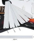 Pro Grade Guitar Luthier Fret Repair Kit sandpapers on guitar body, various grit levels, dimensions 200mm x 22mm