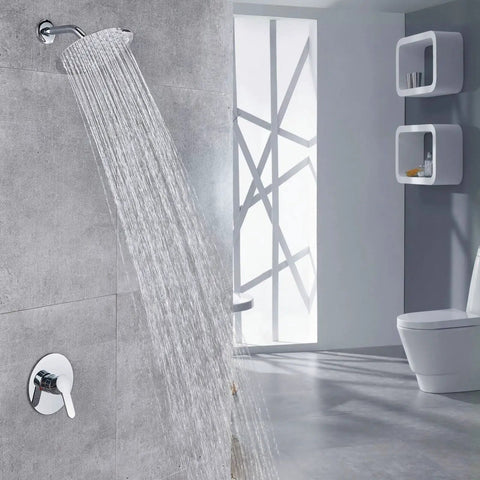 High Pressure Rain Shower Head With All Metal Stainless Steel Build 8 Inch Chrome Rainfall Showerhead Delivers Strong Water Flow