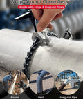 Pro Grade Adjustable Pipe Alignment Chain Pliers And Tough As Nails Clamp For Up To 14 Inch Round Pipes securing round and irregular pipes.