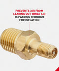 1/4-Inch MNPT Male Tank Valve with Protective Cap showing threaded brass connector, prevents air leaks, 200 PSI, for compressors