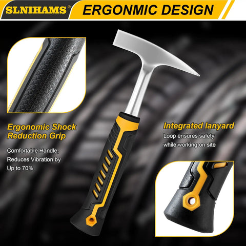Heavy Duty 18oz Tinners Hammer For Sheet Metal And HVAC Installations with ergonomic shock reduction grip