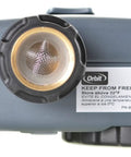 Side view of Refurbished Digital Hose Sprinkler Timer With Two Valves For Vacation Watering Of Lawn Garden And Plants Easy Setup