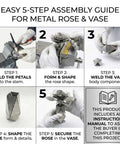 5-step guide for assembling 3D Rose And Vase Welding Practice Kit For Beginners DIY In 201 Stainless Steel Learn Tack Welding And Heat Control