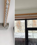 Wood Grain Curtain Rods With Snag Free Double Track Sliding Rail System For Windows Heavy Duty Aluminum Curtain Pole For Privacy Or Space Dividing Adjustable 4 To 16 Ft Wall Divider Track installed above window