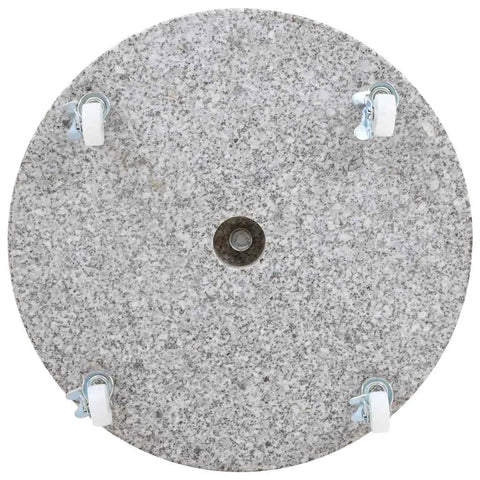 Rock Solid Granite Parasol Base Heavy Duty Umbrella Weight Plate With Smooth Rollers And Secure Locks Grey Stone Outdoor Stand Built Tough For Backyard BBQs Or Poolside Loungin Fits 38Mm And 48Mm Poles