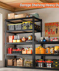 Beefy Heavy Duty Garage Shelving 5 Tier Steel Storage Racks For Tools And Auto Parts 72 By 36 By 16 Inches Anti Sagging Frame With 2200 Lb Capacity Sturdy Organizer For Water Groceries Bottles And Bulk Items in garage with tools and bins