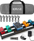Gig-Ready Aluminum Guitar Pedalboard With Built-In Power Supply, Ultra Lightweight 1.8lb, 19x5 Inch Black Pedal Board, Includes Carrying Bag
