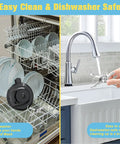 Outer Bowl Lid With Paddle Replacement For Ninja Ice Cream Maker Creami, Reusable Lid With Blade, Replacement Parts For NC299AMZ NC300 NC301 Series, Dishwasher Safe, No-Fuss Easy-Swap Fit, Durable Kitchen Accessory shown in dishwasher and sink
