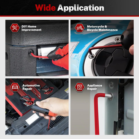 All In One Allen Wrench Set SAE Metric Torx Magnetic Ball End T Handle 27 Piece Kit For Home Auto DIY Pros Includes Magnetic Ball End Easy Grip Precise Hex And Torx Fit Heavy Duty Construction Magnetic Tip Keeps Bits In Place used in home, auto, and appliance repair