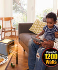 Kick Chilly To The Curb With This Compact Ceramic Space Heater, Plug Straight In At Any Wall Outlet To Blast Serious Turbo Warmth For Cozy Rooms And Offices, Keeps You Snug During Freezing Weather with a parent and child in a cozy living room.