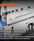 52-Inch 3-In-1 Pan And Box Brake With Slip Roll, Shear, And Bending Machine For Sheet Metal, 20 Gauge Mild Steel in brake function