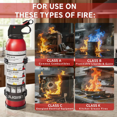 Six Pack Portable Dry Chemical Fire Extinguisher Spray For Home And Car Use Quick Grip Non Conductive Fire Suppression