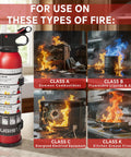 Two Pack Portable ABC Fire Extinguisher Spray For Home And Car 1.32 Lb Each Quick Acting Fire Suppression for various fires