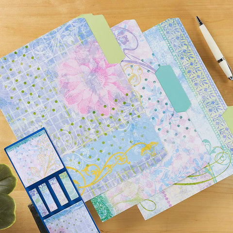 Floral Fun File Folders Bulk Pack Of 24 With Six Decorative Designs, 1/3 Cut Tabs, Heavy-Duty Stock For Home Office Organization