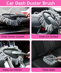 Pink Car Interior Detailing Kit duster brush cleaning dashboard, steering wheel, and seats