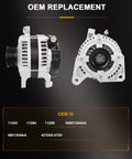 Front and side view of High Output 160 Amp 12V Alternator Replacement Direct Fit for Chrysler Town And Country 2008 2009 2010