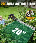 20 Inch Cordless Pole Hedge Trimmer Tool Only Battery Not Included Lightweight Telescoping Pole With 14.5 Ft Reach Dual Action Blade cutting hedge