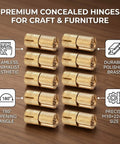 Hidden Brass Cylindrical Hinges Polished And Durable Concealed For Jewelry Boxes And Small Furniture 10 Pack Built To Last