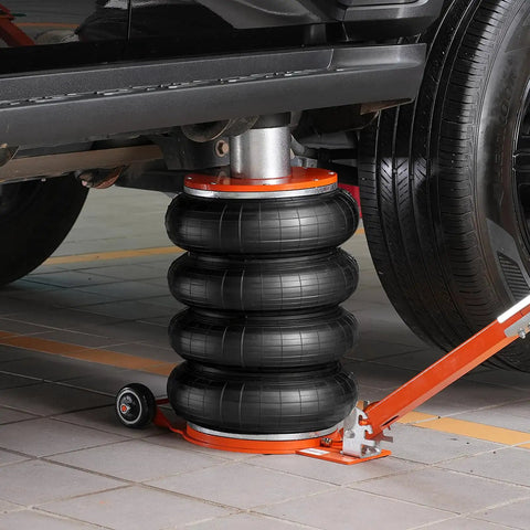 Heavy Six Ton Air Lift Jack With Quad Reinforced Pockets Hoisting Your Ride Up To Twenty Six Point Five Inches For Cars Trucks And SuVs Simple Swap Daily Driver Solution