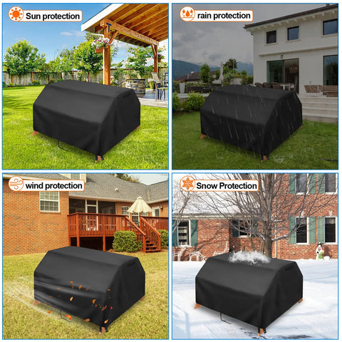 Heavy Duty Waterproof Kids Picnic Table Cover fits 3 in 1 wooden sand and water table with sun, rain, wind, and snow protection