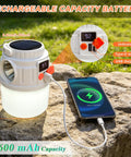 Rechargeable Solar Camping Lantern With 7 Modes And USB Charging Waterproof Emergency Light charging phone outdoors