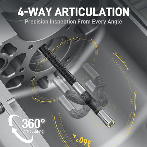 360 Articulating Borescope With 5 Inch Screen, Pro Grade Workhorse, 4-Way Joystick Control in engine inspection