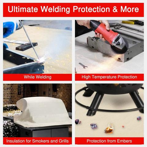 Heavy duty welding blanket fireproof insulated shield for home shop and tabletop welding keeps sparks and ember off tools
