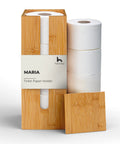 Bamboo Toilet Paper Storage Holder With Lid On A Sturdy Bamboo Base, Space Saving Roll Dispenser That Fits Up To 4 Standard Rolls