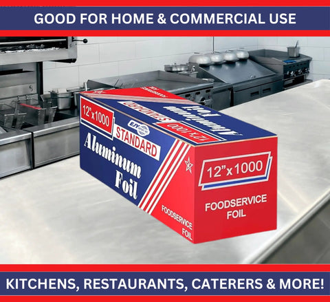 Heavy Duty Aluminum Foil Roll 12 Inch By 1000 Feet Long Industrial Strength Commercial Grade Food Wrap for home and food service use