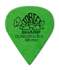Tortex Sharp Green Guitar Picks 0.88mm Pack of 12 for Precise Picking and Strumming, one green pick front
