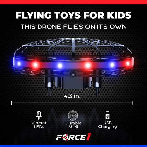 Hand Operated LED Scoot Drone With Motion Sensor For Kids And Adults Indoor Flying UFO Toy With Ultra Bright Red And Blue Lights