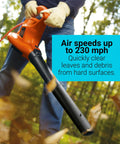 3 In 1 Corded Leaf Blower Vacuum Mulcher With 230 MPH Airflow And 12 Amp Motor being used in a garden setting