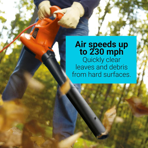 3 In 1 Corded Leaf Blower Vacuum Mulcher With 230 MPH Airflow And 12 Amp Motor being used in a garden setting
