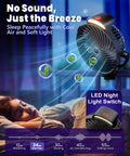 Rechargeable Clip On Fan 10000mAh, 8 Inch Portable Desk And Bedside Fan with LED light and ultra-quiet operation near sleeping child.
