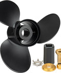 Beefed Up 15 1 Quarter X 15 Boat Propeller 3 Blade RH Spline 15 For Mercruiser Alpha One Mercury Outboard 135 To 300 HP OEM 48-78116A45 Hub Kit Included Aluminum Vacuum Cast with hub kit components on white background