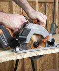 Pro Grade Cordless Circular Saw Featuring 165Mm Tct Blade For Wood Metal And Plastic in use on plywood cutting.
