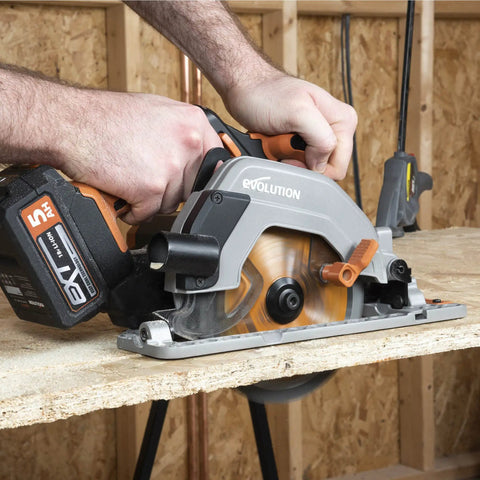 Pro Grade Cordless Circular Saw Featuring 165Mm Tct Blade For Wood Metal And Plastic in use on plywood cutting.