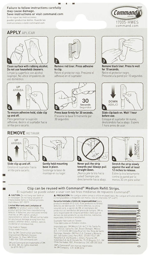 Installation instructions for Medium Spring Clip Kit 4 Pack No Brainer Hidden Under Sink Organization Clips on cabinet doors