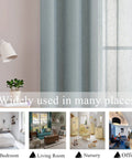 Faux Linen Sheer Curtains 54 by 63 Inches Set of 2 in various rooms, illustrating versatility