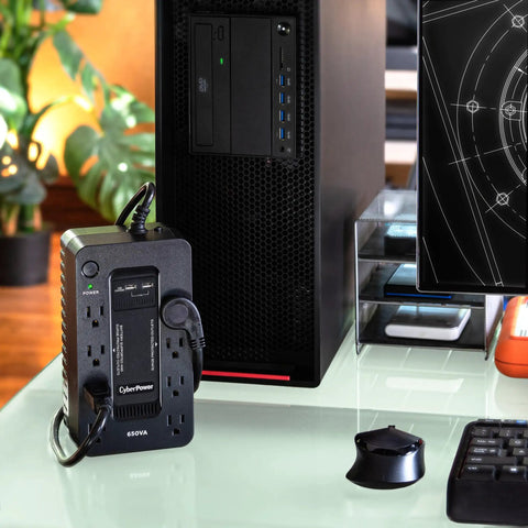650 VA UPS Battery Backup With Eight Outlets For Home Office, Keeps Your Gear Online And Data Safe During Power Outages
