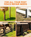 Heavy Duty Fence Post Repair Kit Quick Fix Leaning 4x4 6x6 Wood Posts 4 Pack diverse applications in yard use.
