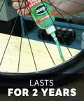Applying Bike Tube Puncture Repair Sealant For All Bicycles Eight Ounce Bottle Non Toxic Eco Friendly Quick Seals Punctures