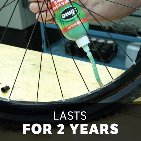 Applying Bike Tube Puncture Repair Sealant For All Bicycles Eight Ounce Bottle Non Toxic Eco Friendly Quick Seals Punctures