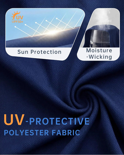 Toddler Rash Guard Swim Shirt For Boys Long Sleeve UPF 50+ Sun Safe Protection Quick Dry Beach Swim Tee Navy Blue fabric