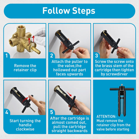 Cartridge Removal Tool For Moen 1222 1225 1220 Posi Temp Valve Ideal Tub And Shower Faucet Cartridge Puller step-by-step guide